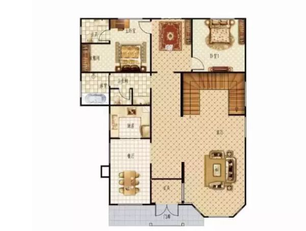 轻钢别墅312m²简美风格五居室 一不小心美出新高(图2) 轻钢别墅312m²简美风格五居室 一不小心美出新高(图2)