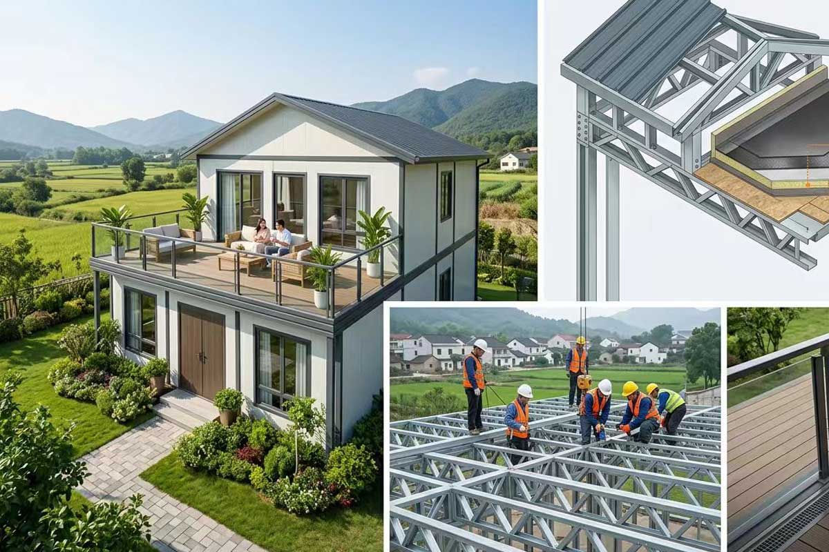 带露台的轻钢别墅:2026回乡建房新标杆,尽享高端田园生活(图1) 带露台的轻钢别墅:2026回乡建房新标杆,尽享高端田园生活(图1)