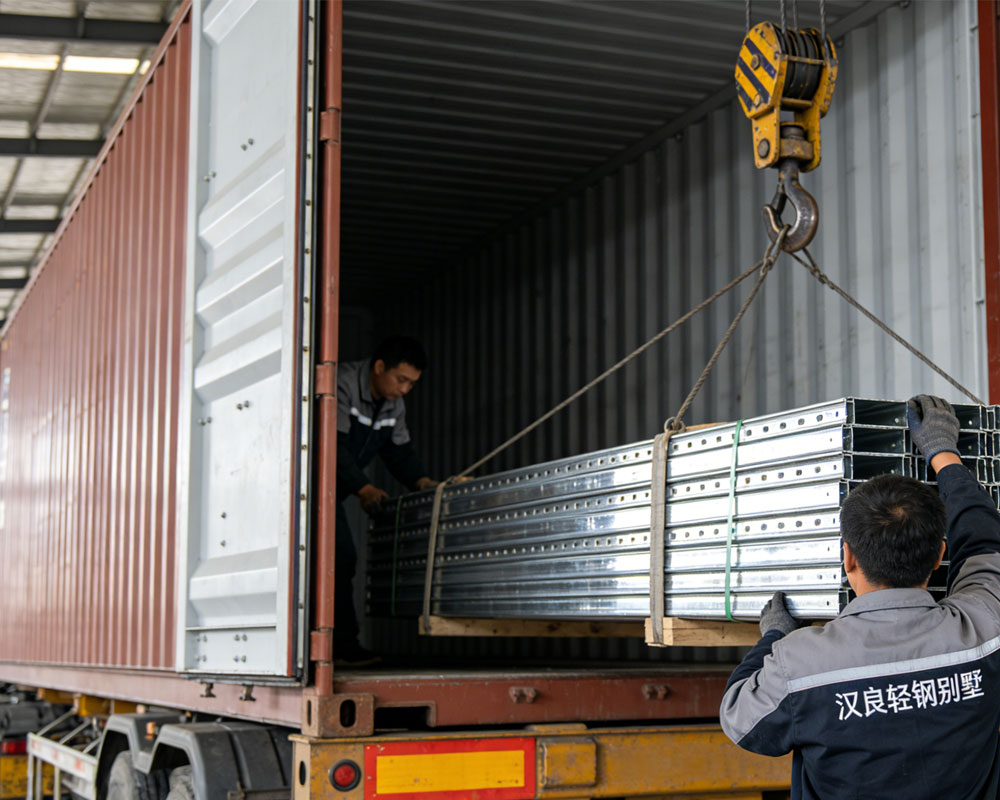 汉良6套轻钢别墅出口黑山：用品质征服客户挑剔(图1)