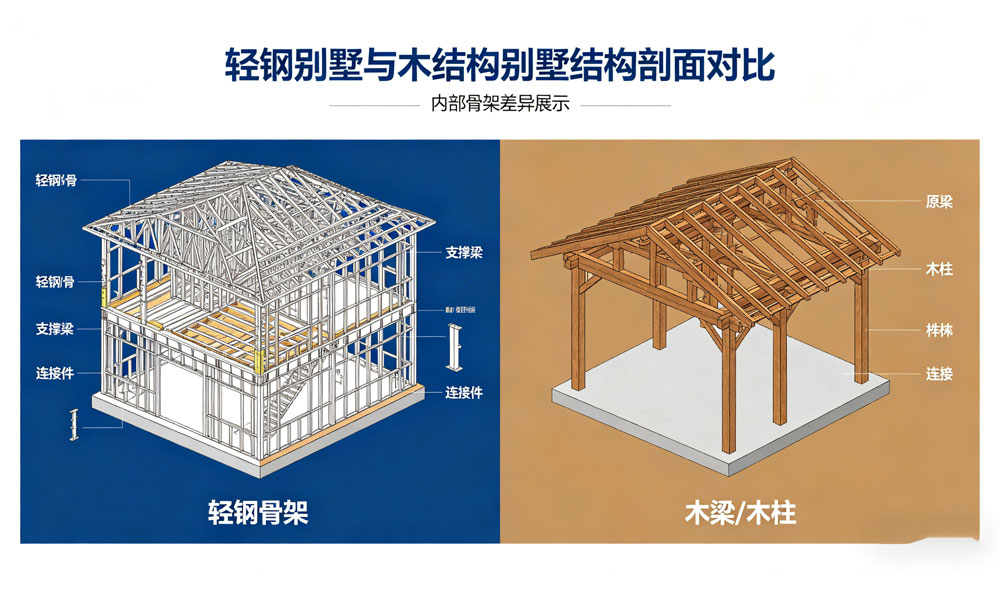 轻钢别墅VS木结构别墅：海外市场的耐用性优势分析(图1)