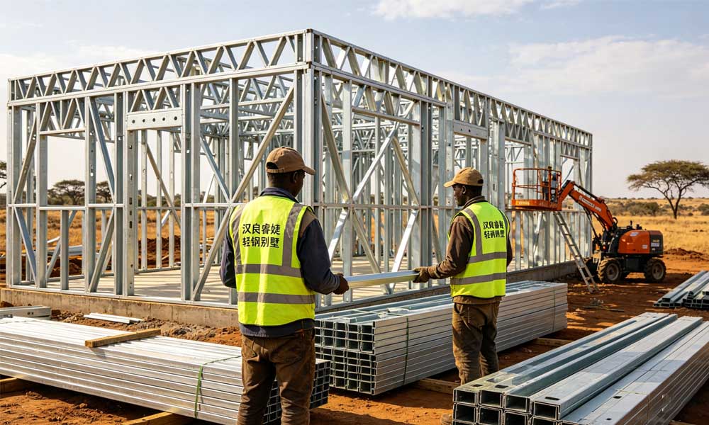 非洲开发商竞争力的秘密：汉良睿婕轻钢别墅+光伏储能(图1)